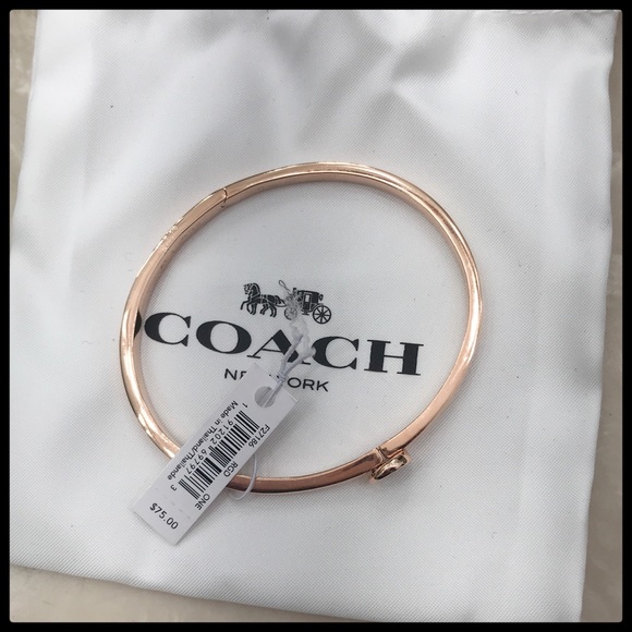 NWT Coach Signature Rose Gold Bangle Bracelet - Picture 6 of 8